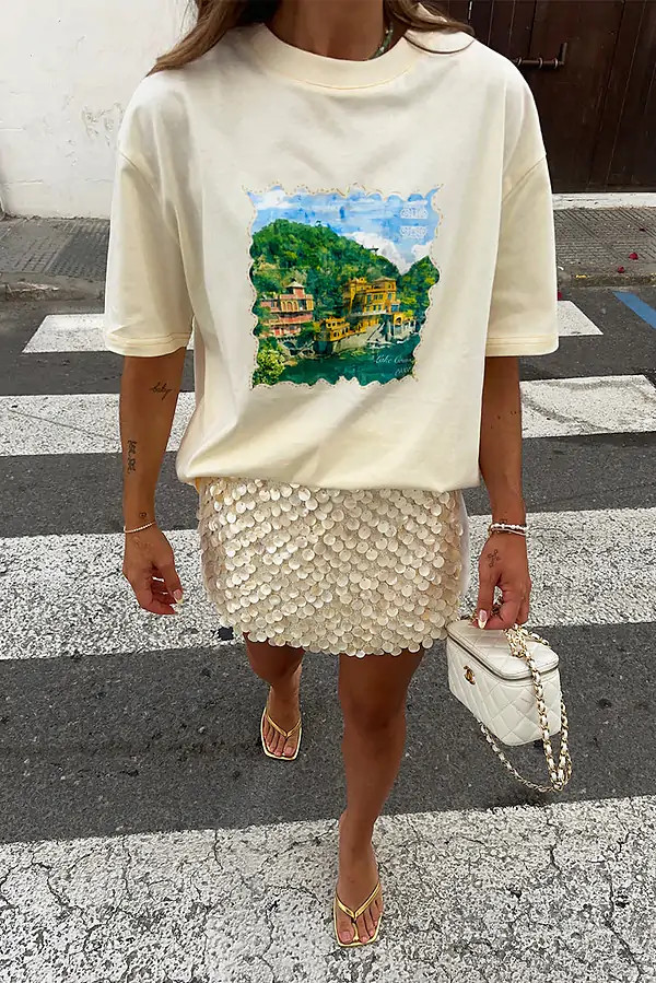 Cream Scenery T-Shirt | Never Fully Dressed (UK & IE)