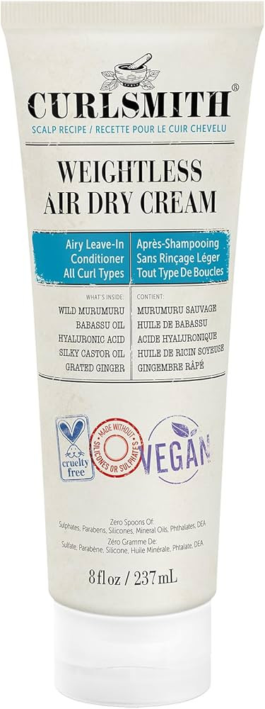CURLSMITH - Weightless Air Dry Cream - Vegan Leave-In Conditioner for Any Hair Type, Smooths Hair | Amazon (US)