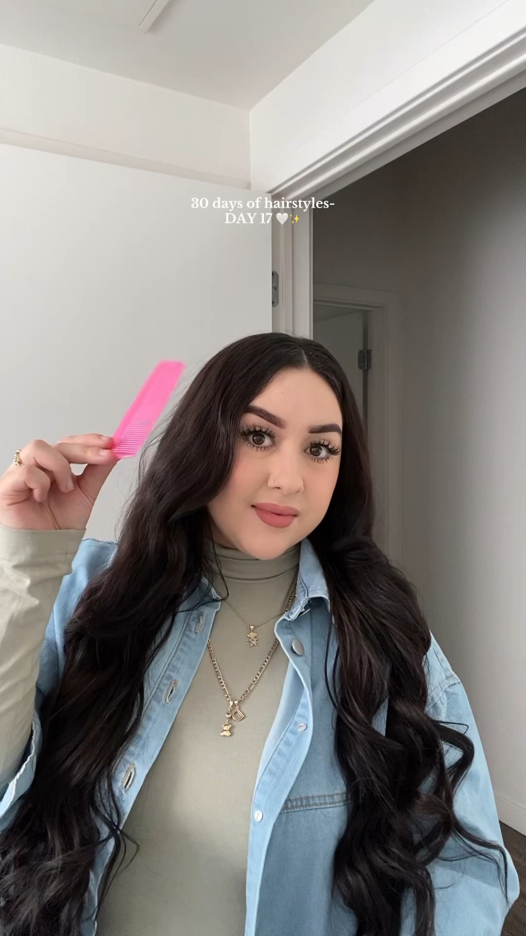 Denim jacket & turtle neck outfit for this hairstyle video! 🎀

#LTKVideo #LTKU #LTKbeauty