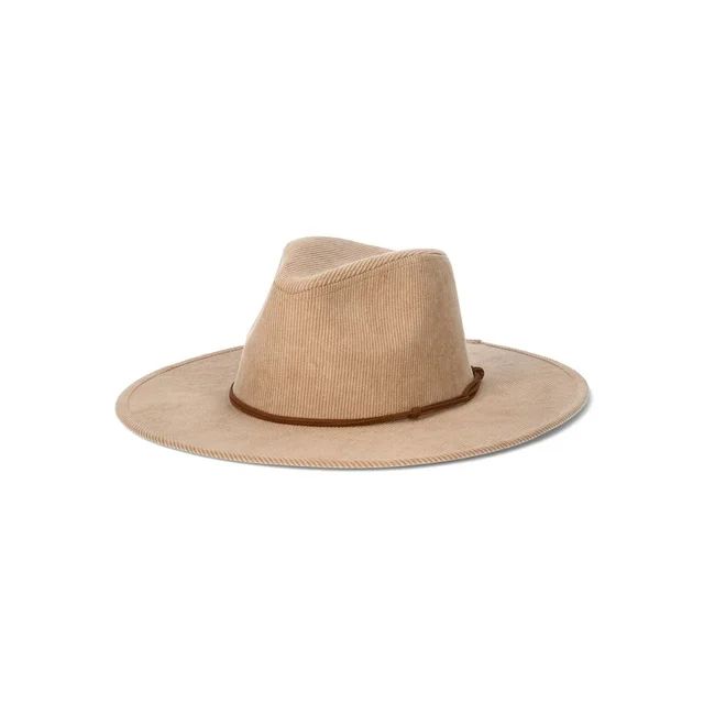 Time and Tru Women's Solid Corduroy Fedora, One Size Fits Most, Tan - Walmart.com | Walmart (US)