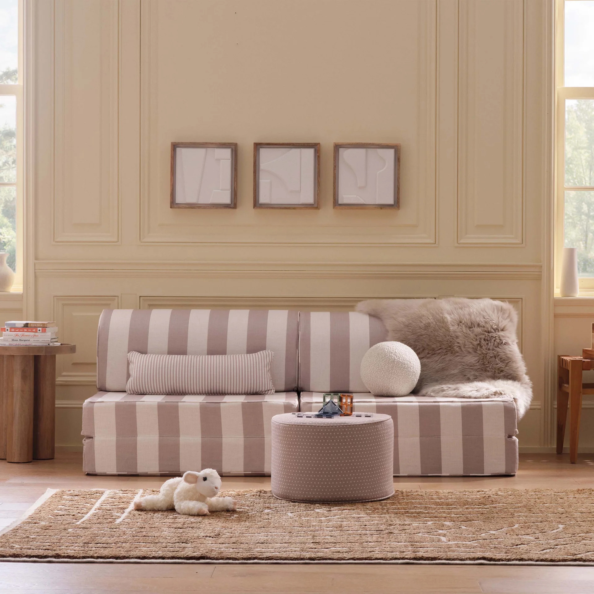Checkered Mushroom Colored Modular Couch | Sloan | House of Noa | House of Noa