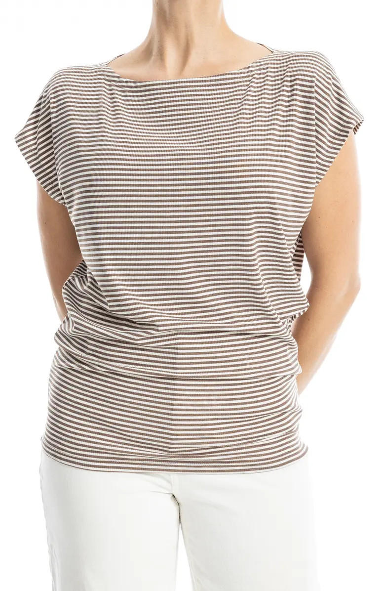 MAX STUDIO Stripe Boat Neck Cap Sleeve Top | Nordstromrack | Nordstrom Rack