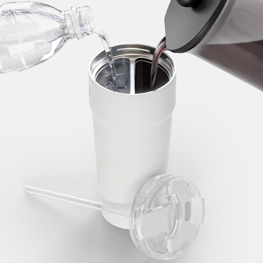 Splitflask 2-in-1 Hot & Cold Vacuum Insulated Tumbler, 30oz Stainless Steel, Dual Chamber, Leak-P... | Amazon (US)