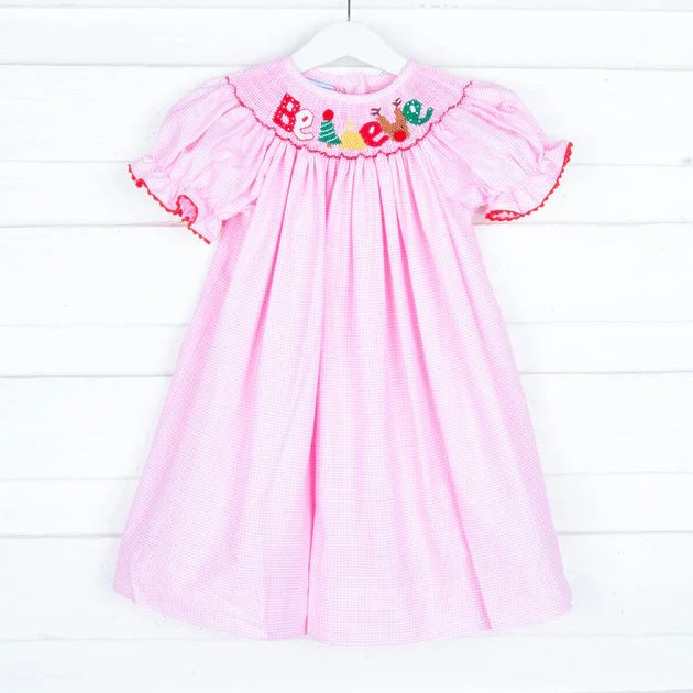 Believe Smocked Pink Gingham Bishop Dress | Classic Whimsy