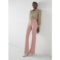 Avery Pink Italian Linen-Cotton Trousers, Pink | L.K. Bennett (UK)