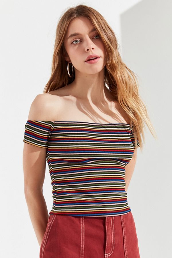 UO Luna Striped Off-The-Shoulder Top | Urban Outfitters (US and RoW)