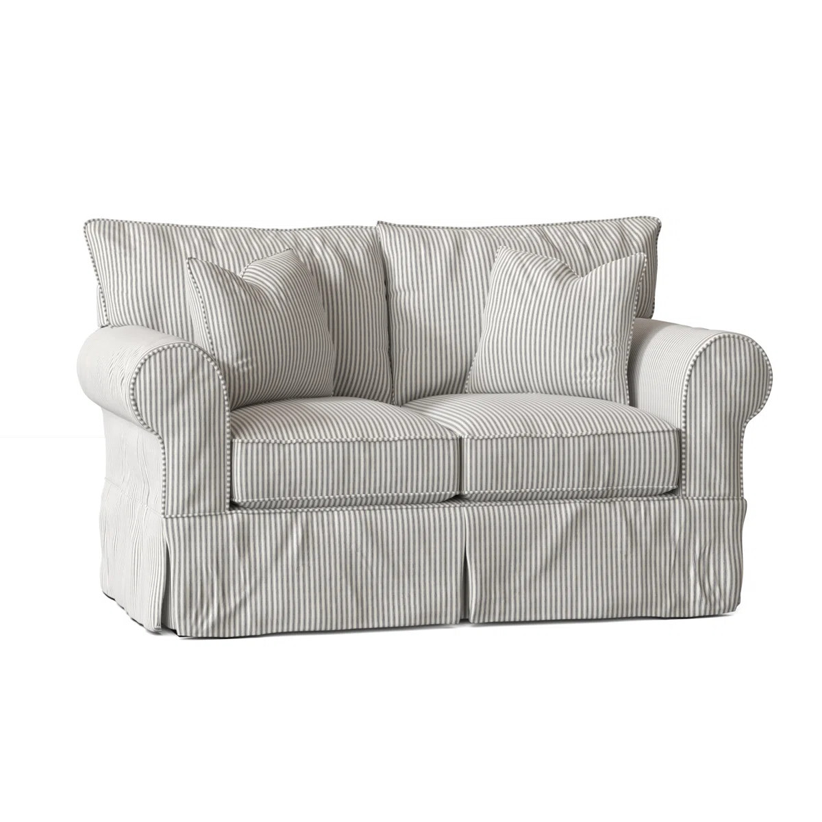 Amari 63" Rolled Arm Slipcovered Loveseat | Wayfair North America
