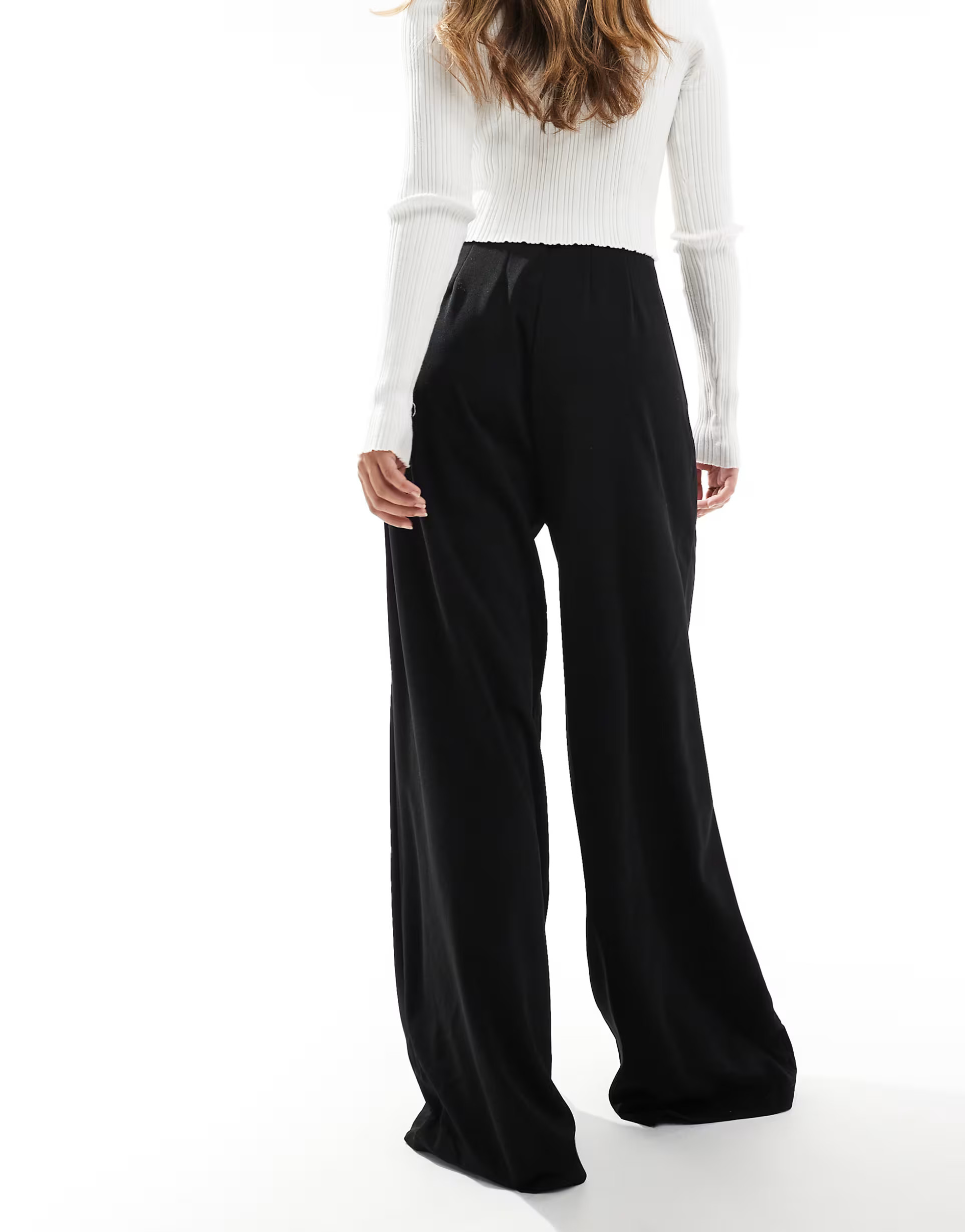 Vero Moda jersey crepe super wide leg pants in black | ASOS (Global)