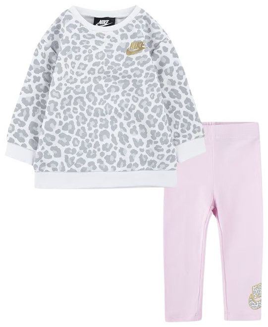 Baby Girl Nike Leopard Print Fleece & Leggings Set | Kohl's