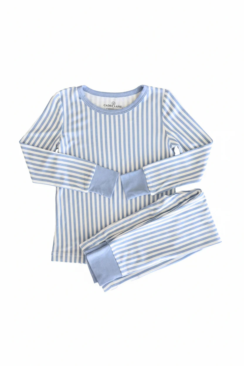 Snuggle Stripes Two Piece Pajama Set | Caden Lane