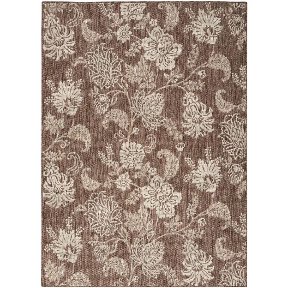 Nourison 6' x 9' Garden Oasis Flatweave Indoor Outdoor Area Rug Mocha | Target