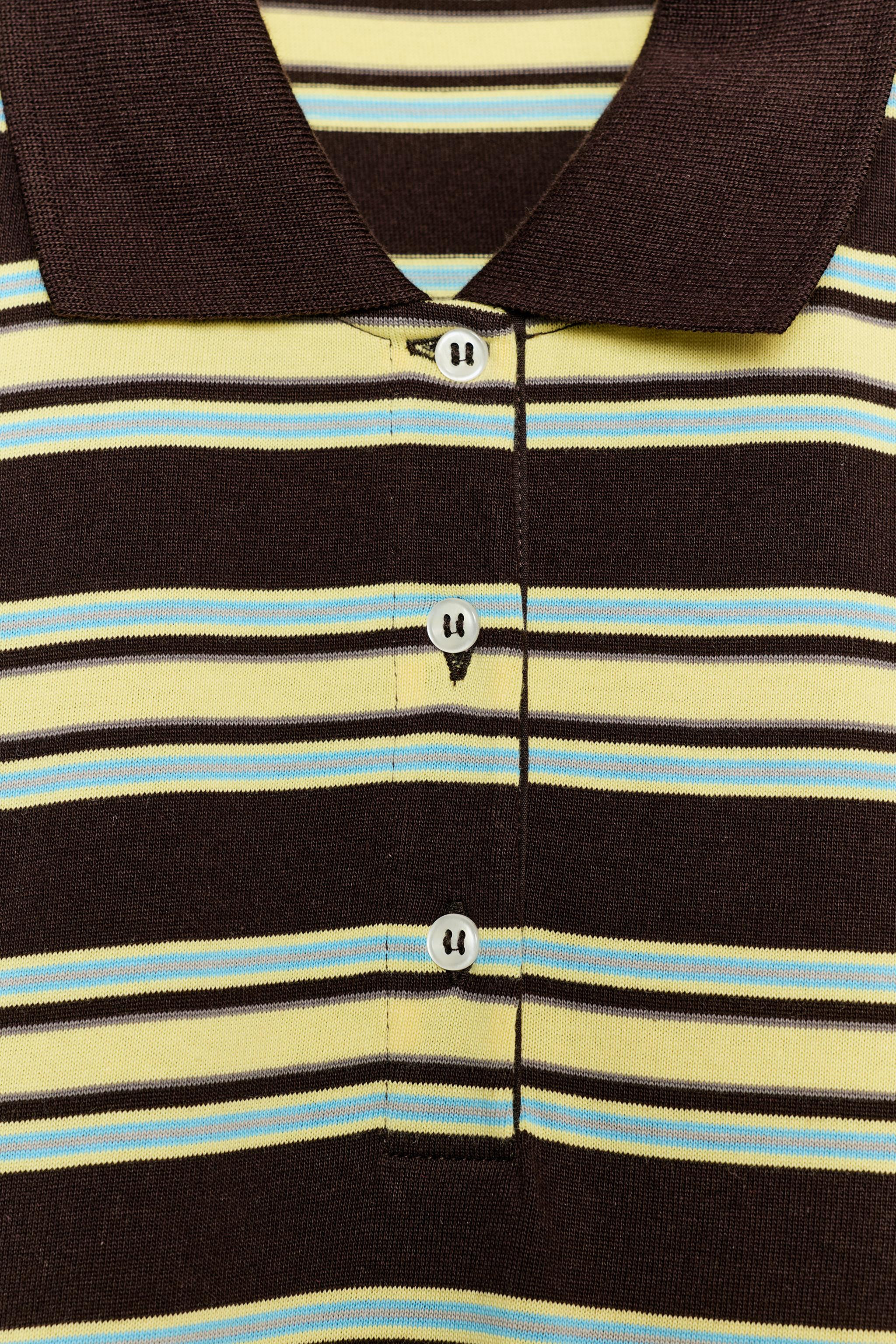 STRIPED LONG SLEEVE POLO SHIRT | Zara UK
