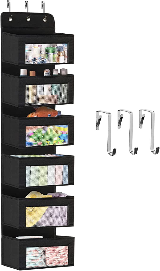 Vaisoz Over The Door Organizer,6 Large Pockets Fabric Over The Door Storage with Mesh Perspective... | Amazon (US)