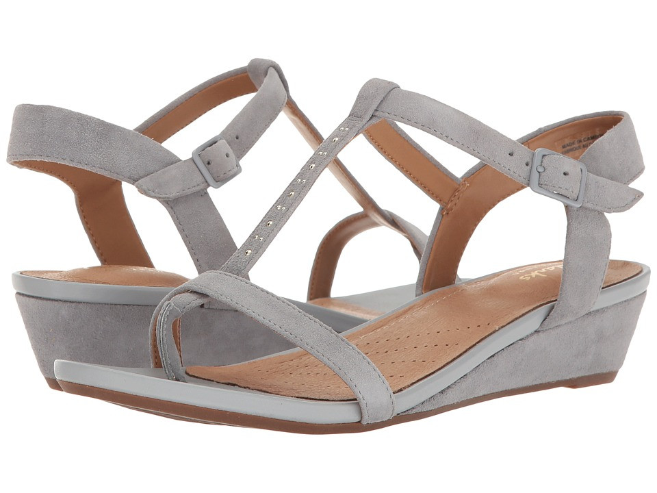 Clarks - Parram Blanc (Grey Blue Suede) Women's Sandals | 6pm