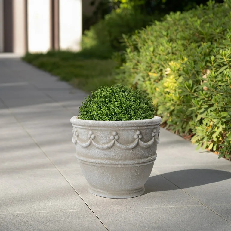 My Texas House Ceramic 8" Retro Planter, Wave Embossed, Cream | Walmart (US)