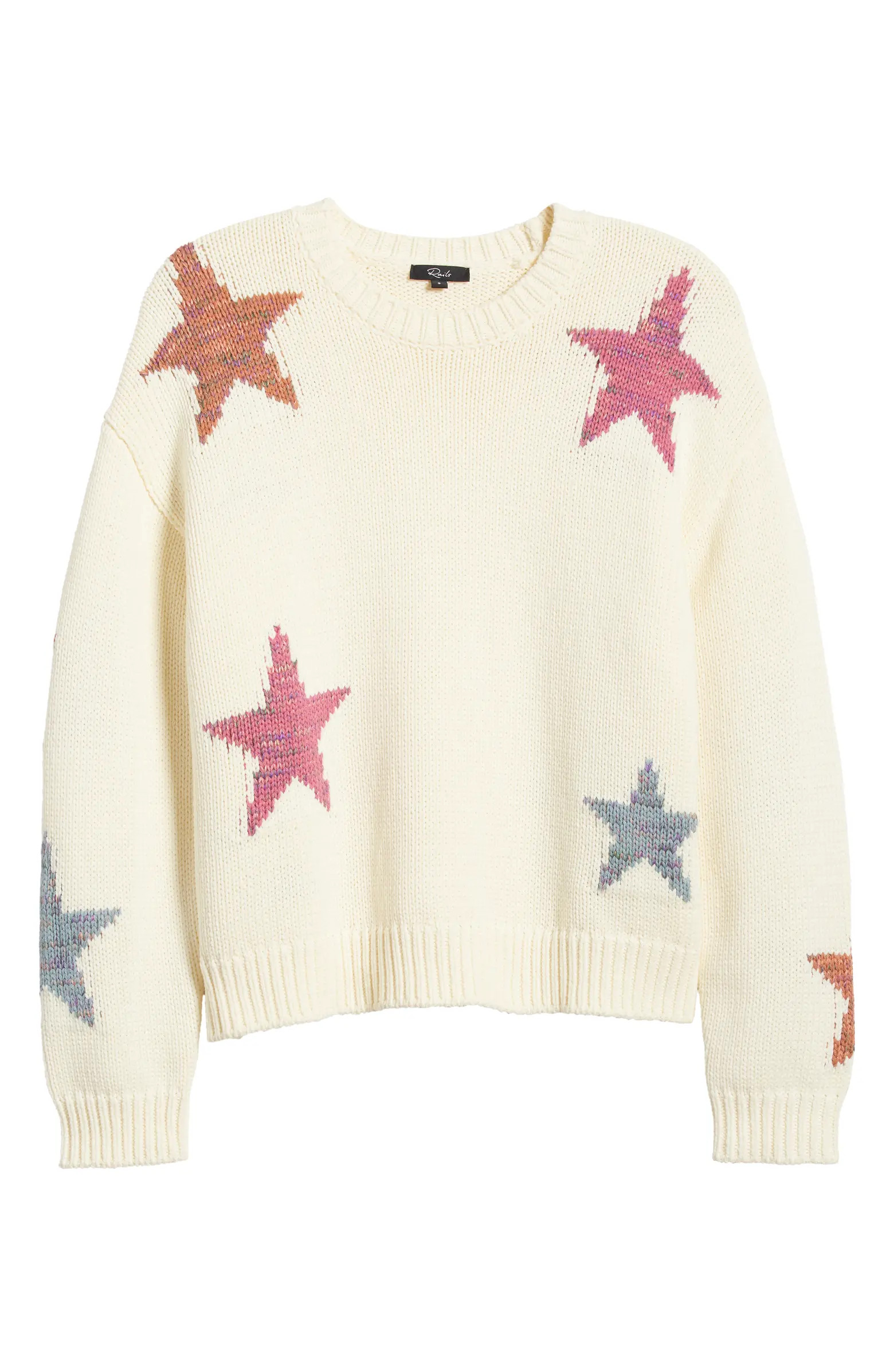 Zoey Star Intarsia Cotton Blend Sweater | Nordstrom