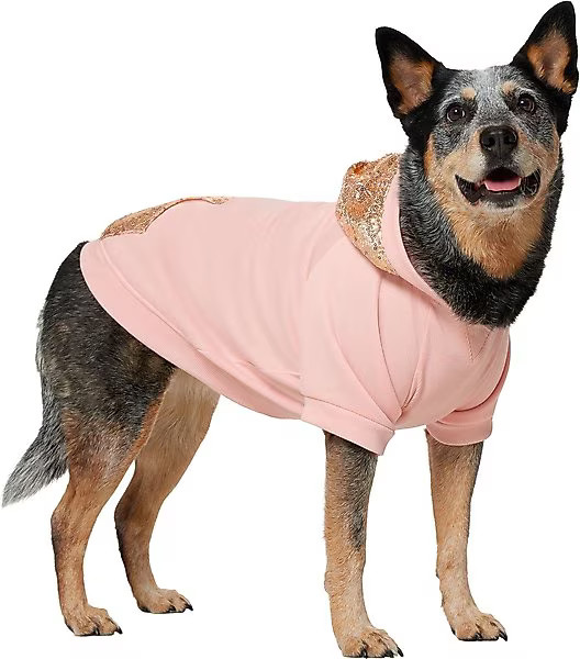 FRISCO Sequined Dog & Cat Hoodie, Pink, X-Large - Chewy.com | Chewy.com