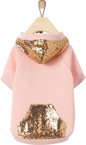 FRISCO Sequined Dog & Cat Hoodie, Pink, X-Large - Chewy.com | Chewy.com