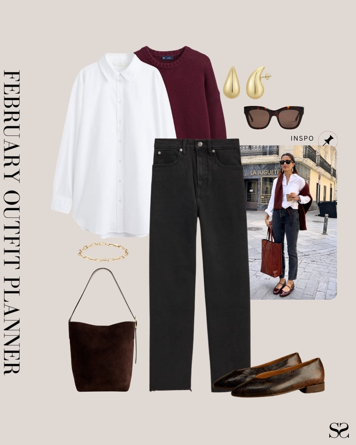 Monthly outfit planner FEBRUARY: Winter outfits | black jean, white button up, burgundy sweater

#classicstyle #LTKstyletip #springoutfit #casualchic #transitionaloutfit

Image inspo credit: Pinterest


#LTKgrwm #LTKootd