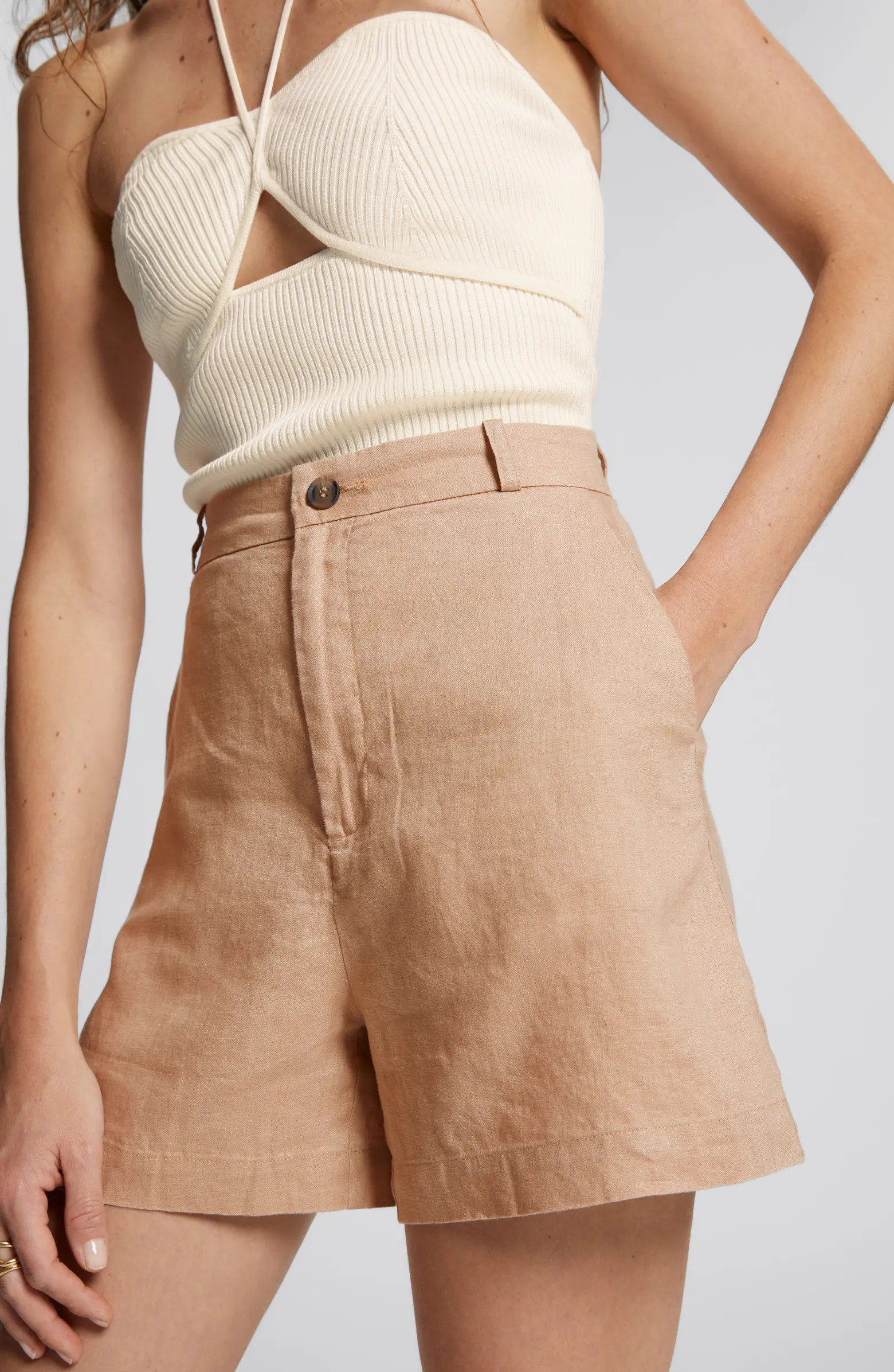 & Other Stories High Waist Linen Shorts | Nordstrom | Nordstrom