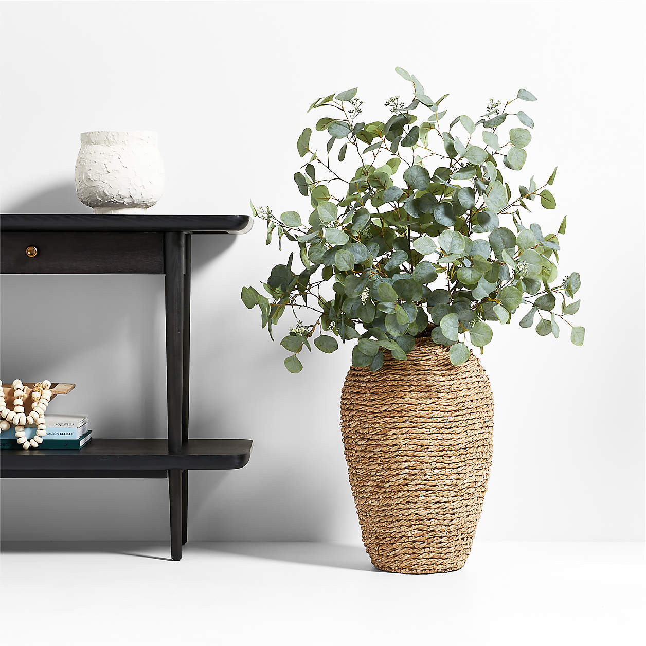 Large Faux Silver Dollar Eucalyptus Stem + Reviews | Crate & Barrel | Crate & Barrel