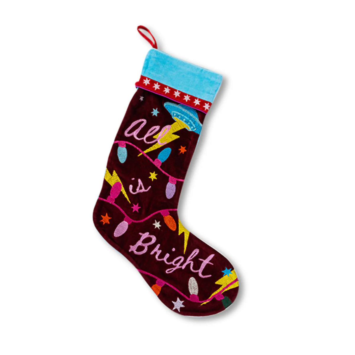 Furbish Studio All Is Bright Embroidered Stocking | Furbish Studio
