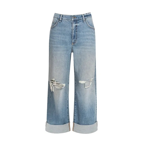Jessica Simpson Women's Zinnia Wide Leg Boyfriend Jeans, Sizes 2-16 | Walmart (US)