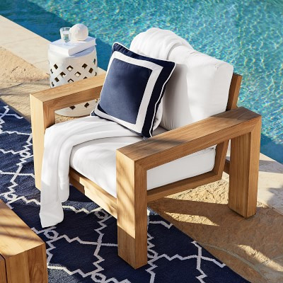 Larnaca Outdoor Teak Club Chair | Williams-Sonoma