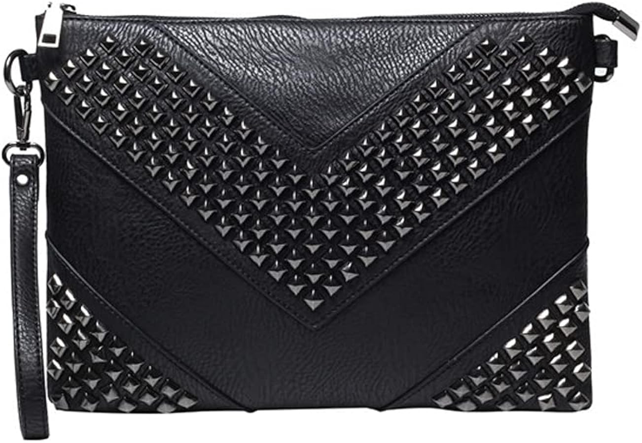 NIGEDU Oversized Clutch Bag Purse Women PU Leather Crossbody Shoulder Bags Studded Wristlet Handb... | Amazon (US)