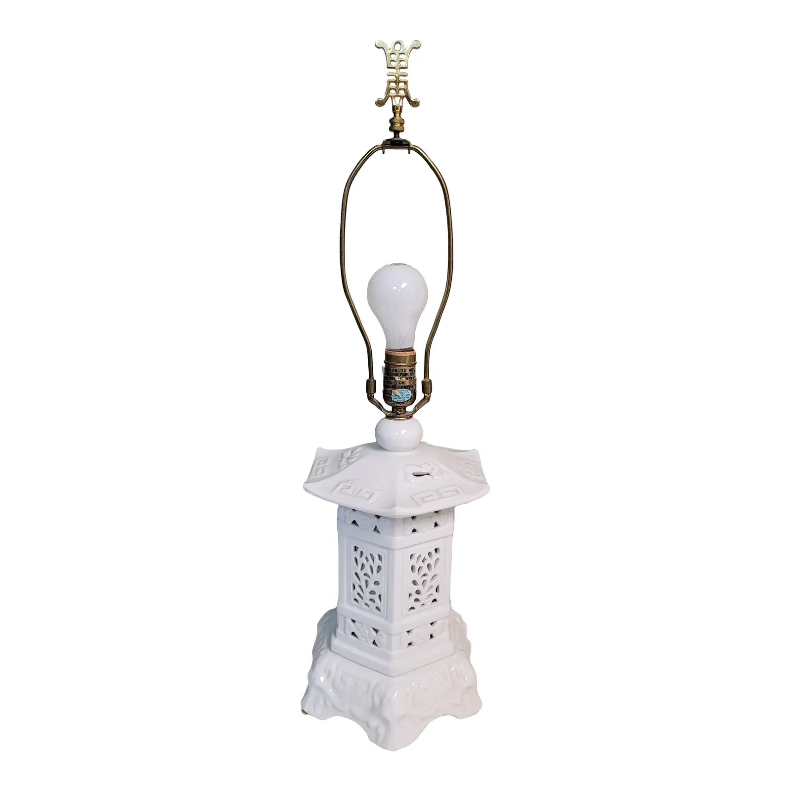 Vintage Blanc De Chine Table Lamp Pagoda | Chairish