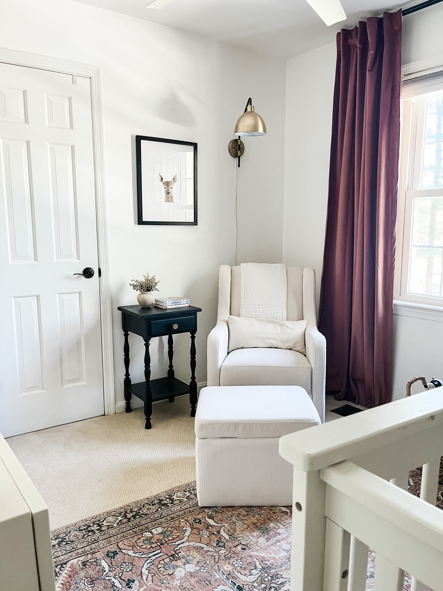 Baby girl nursery glider. It’s comfy and the ottoman stores toys!

#LTKhome #LTKstyletip