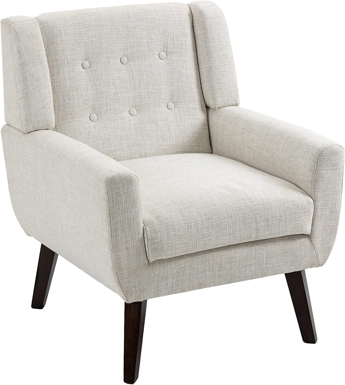 UIXE Beige Accent Chair, Linen Upholstered Armchair, Midcentury Modern Chair for Living Room, Bed... | Walmart (US)