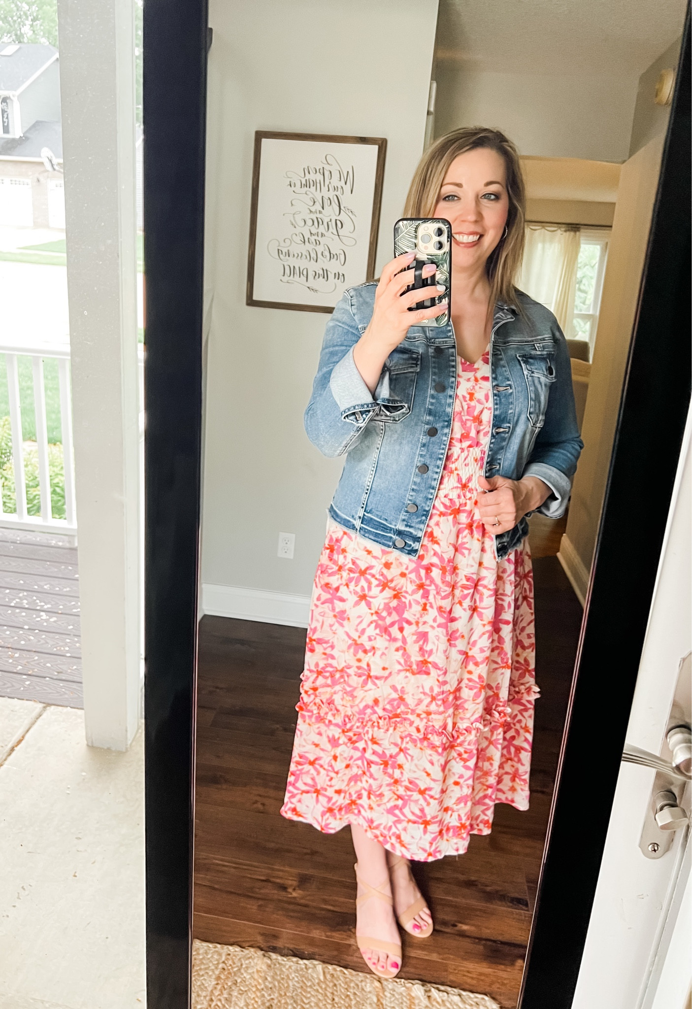 I found the best denim jacket! Dress it up or down, but it's perfect for summer dresses! Linked a similar dress as the one I'm wearing is from a boutique! 

#LTKstyletip #LTKFind #LTKunder100
