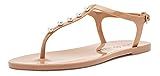 Katy Perry Women's The Geli-T Strap Flat Sandal, Pearl/Light TAN, 9 | Amazon (US)