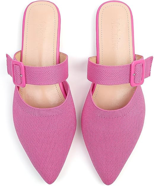 Pointed Toe Mules for Women Flats，Slip On Mules Backless，Wide Width Mules，Mule Slides Flats... | Amazon (US)