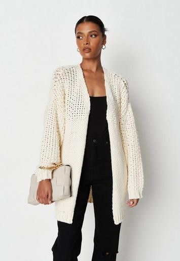 Missguided - Recycled Cream Hand Knit Cardigan | Missguided (US & CA)