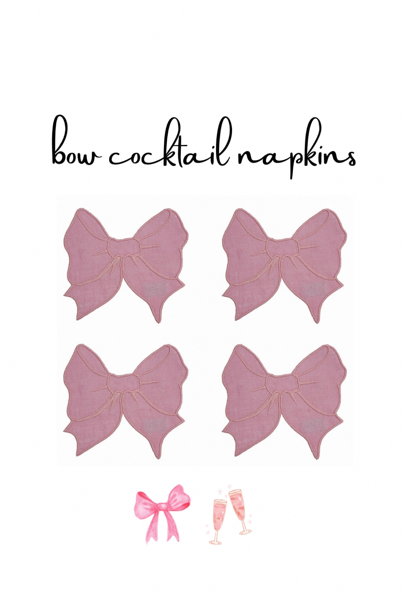 Pink bow cocktail napkins are the perfect addition to your dinner party🎀