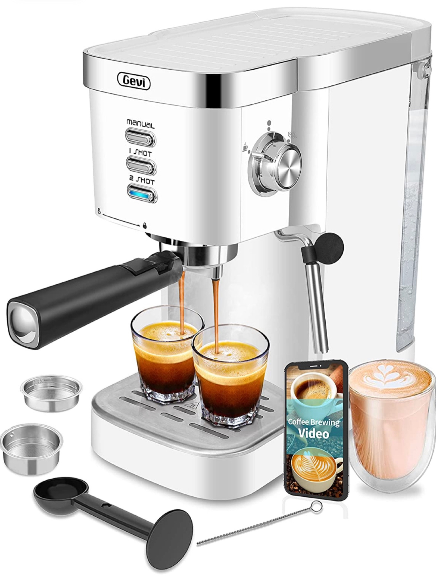 Gevi Espresso Machine with Fast Heating and Milk Frother