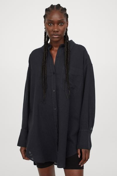 Oversized Linen-blend Shirt | H&M (US + CA)