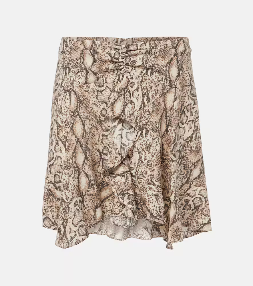 Isabel Marant Ozany snake-print silk-blend miniskirt | Mytheresa (INTL)