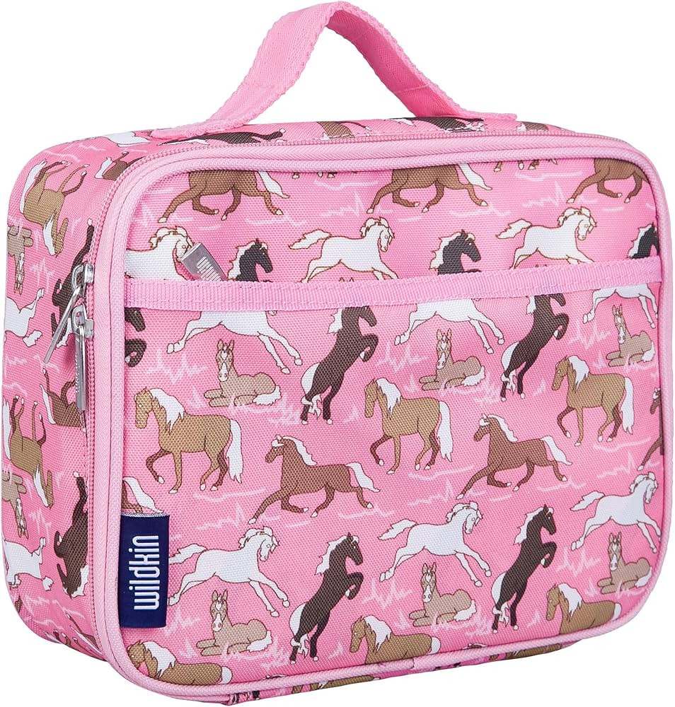 Wildkin Kids Insulated Lunch Box – Durable and Reusable for School & Travel - Horses in Pink | Amazon (US)