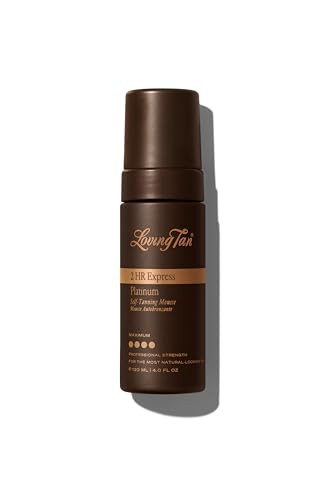 Loving Tan Platinum 2HR Express Self Tanning Mousse, Darkest Shade Yet -Streak Free, Professional Quality Sunless Tanner -5+ Applications per Bottle, Naturally Derived DHA, 4 Fl Oz -Packaging May Vary | Amazon (US)