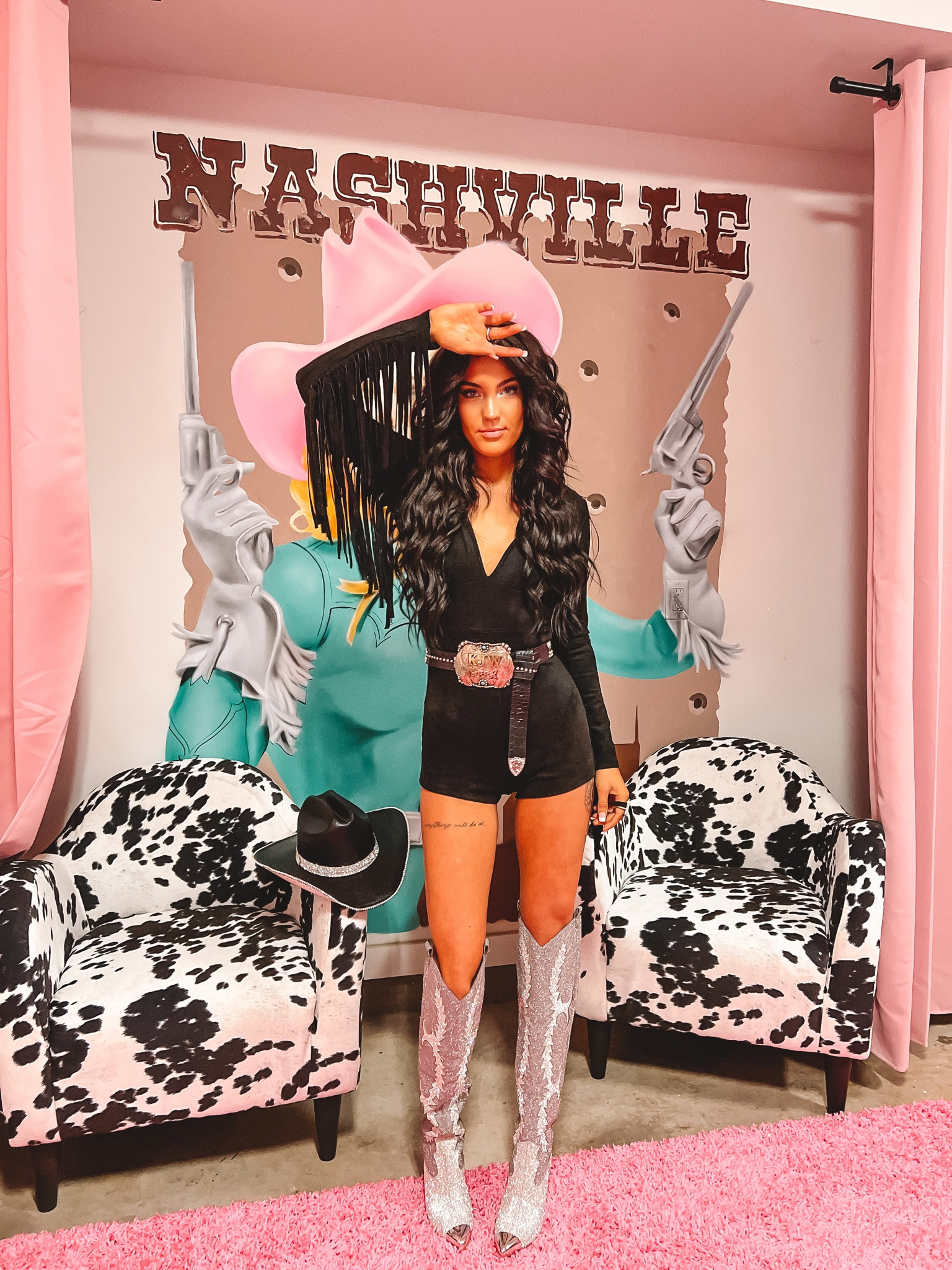 My romper is from @punchy blonde but tagged is a really cute affordable one:) 