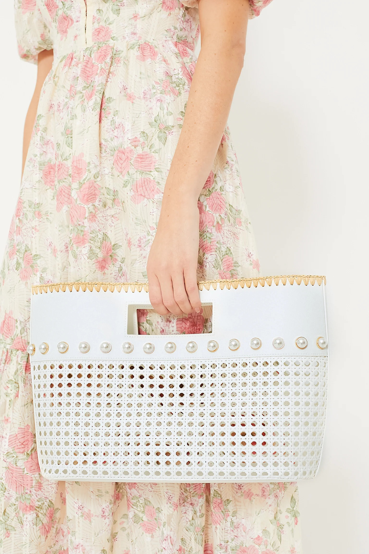 White Ellie Small Pearl Tote | Tuckernuck (US)