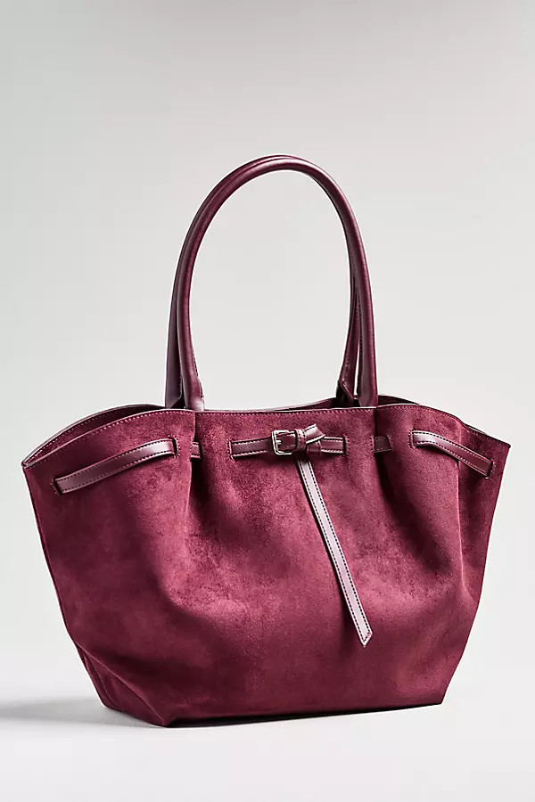 Faux-Suede Belted Tote | Anthropologie (US)