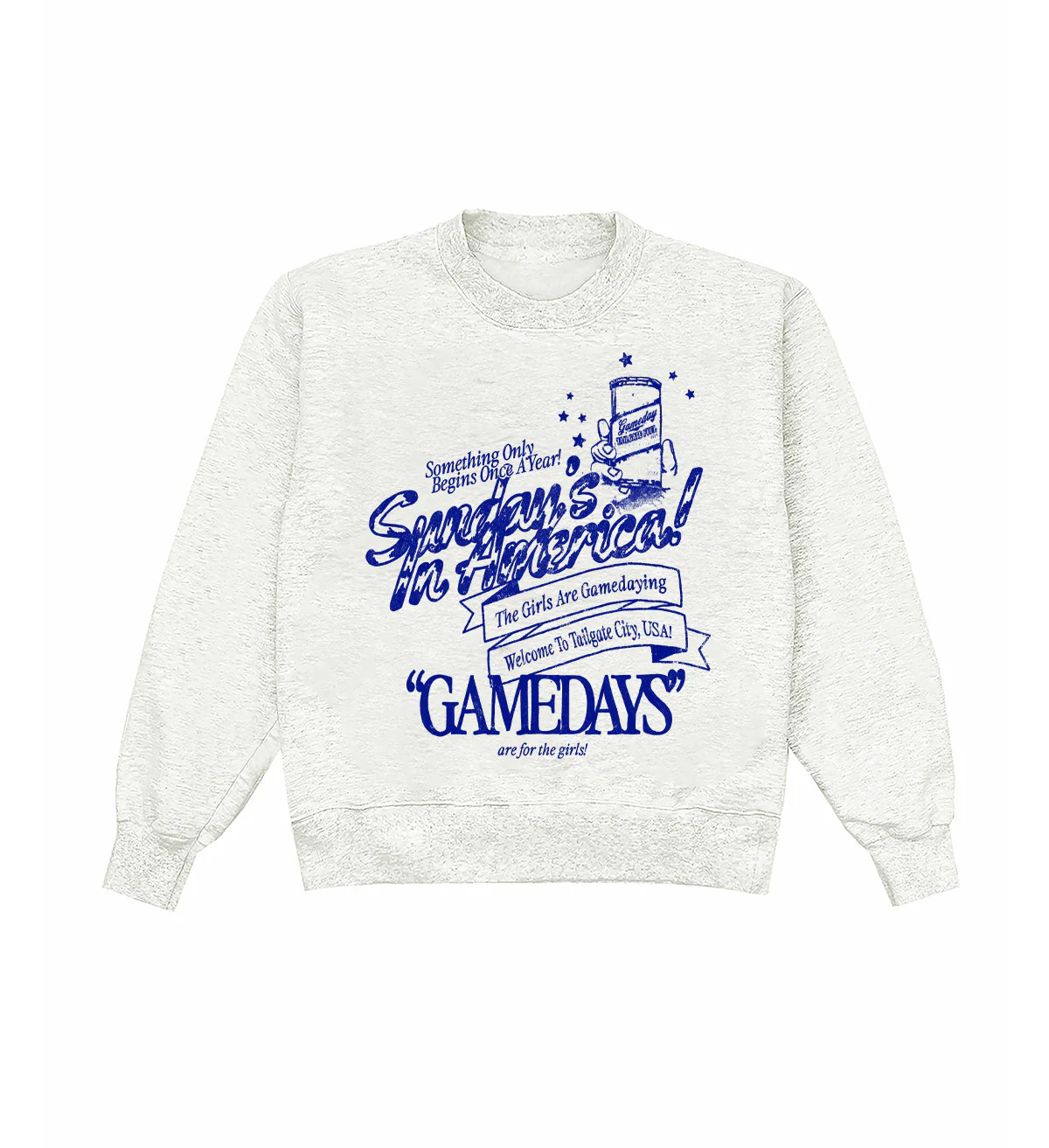 Sunday's In America Blue Heather Crewneck | Shop Kristin Jones