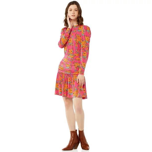 Scoop Women’s Puff Shoulder Mini Dress | Walmart (US)