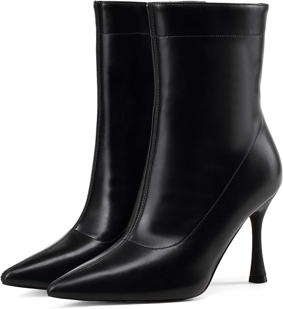 Elisabet Tang Ladies Dress Ankle boots 3.5IN Pointed toe - Mid Heel Stiletto Work Booties for Wom... | Amazon (US)