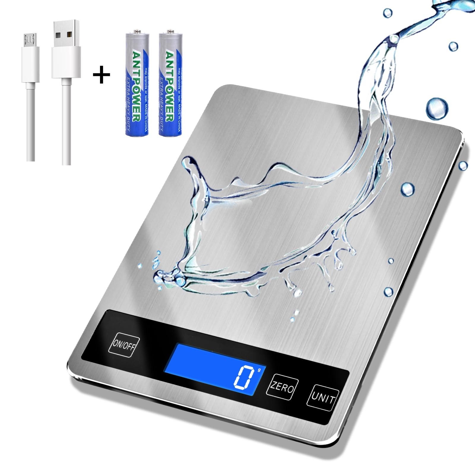 33lb Food Scale, Digital Kitchen Scale Batteries and USB Charging,1g/0.05oz Precise Graduation, W... | Amazon (US)
