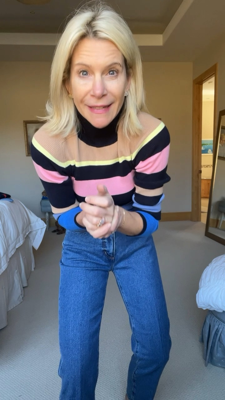 Best straight jeans! Loving the softest striped turtleneck sweat. Softest ever from Ann Taylor!!

#LTKsalealert #LTKfindsunder100 #LTKover40